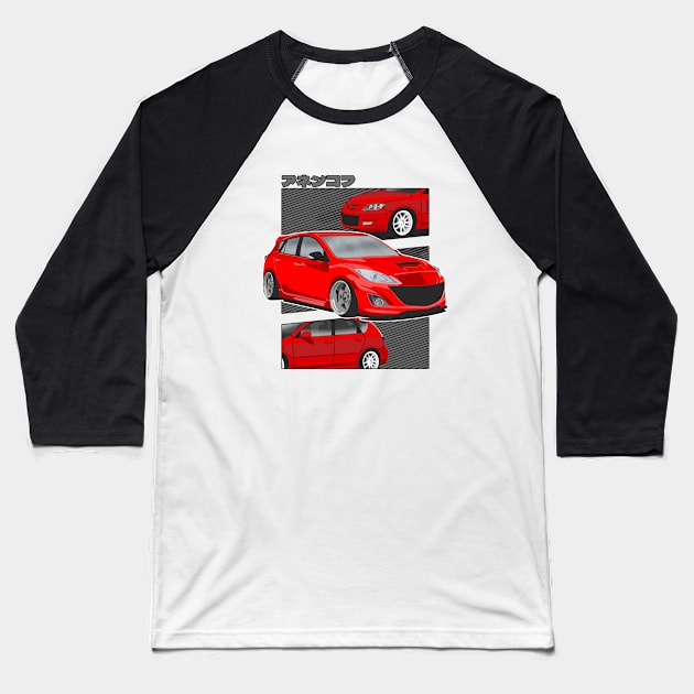 Mazda 3 bl 2gen Japanese Comics Baseball T-Shirt by Rebellion Store